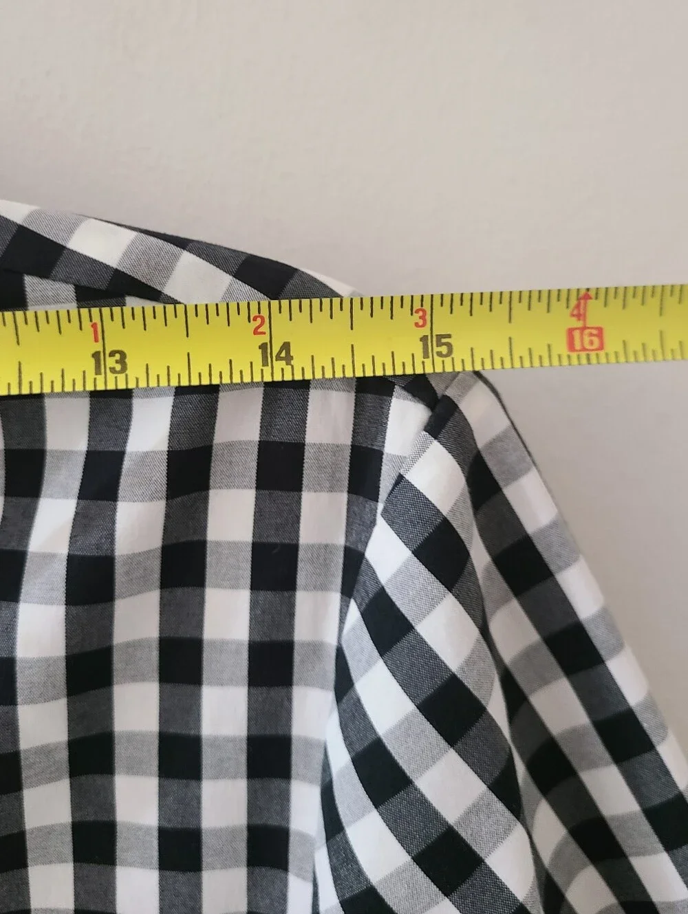 Lafayette 148 Black & White Check ¾ Sleeve Button Front Shirt Sz L - Picture 10 of 11